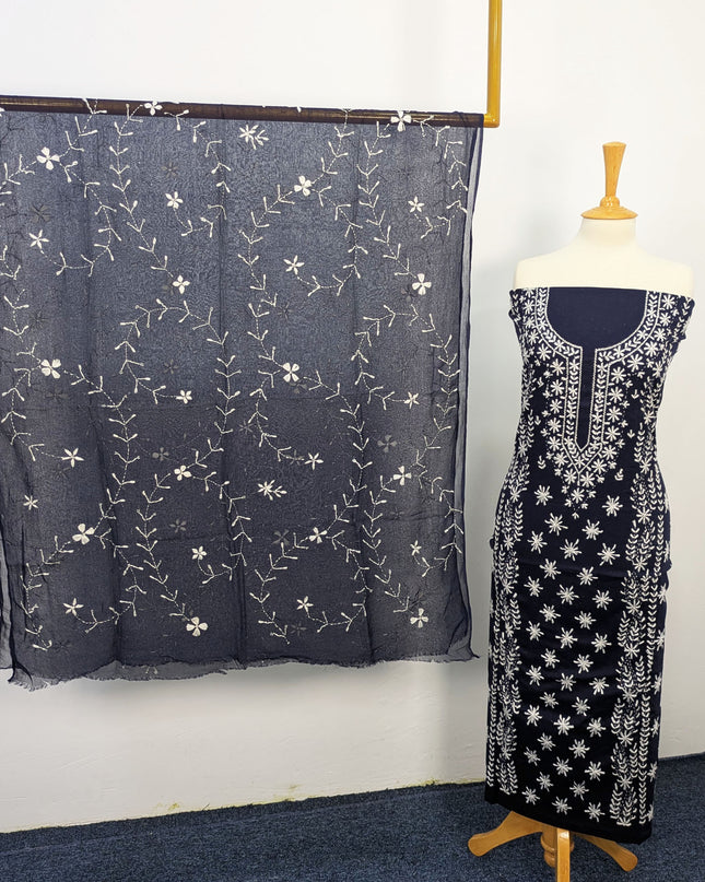 Handmade Pakka Tanka Embroidered Lawn 3pc Unstitched