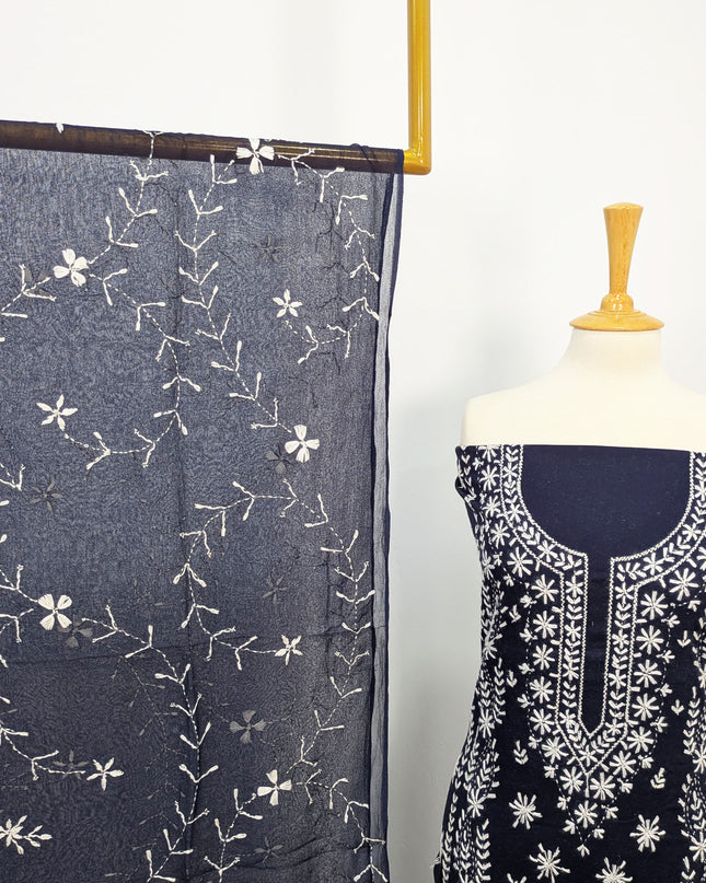 Handmade Pakka Tanka Embroidered Lawn 3pc Unstitched