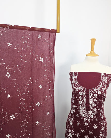 Handmade Pakka Tanka Embroidered Lawn 3pc Unstitched