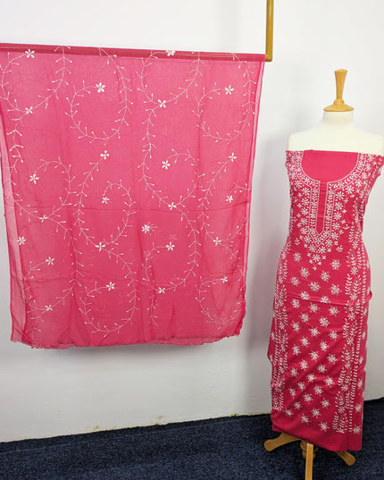 Handmade Pakka Tanka Embroidered Lawn 3pc Unstitched