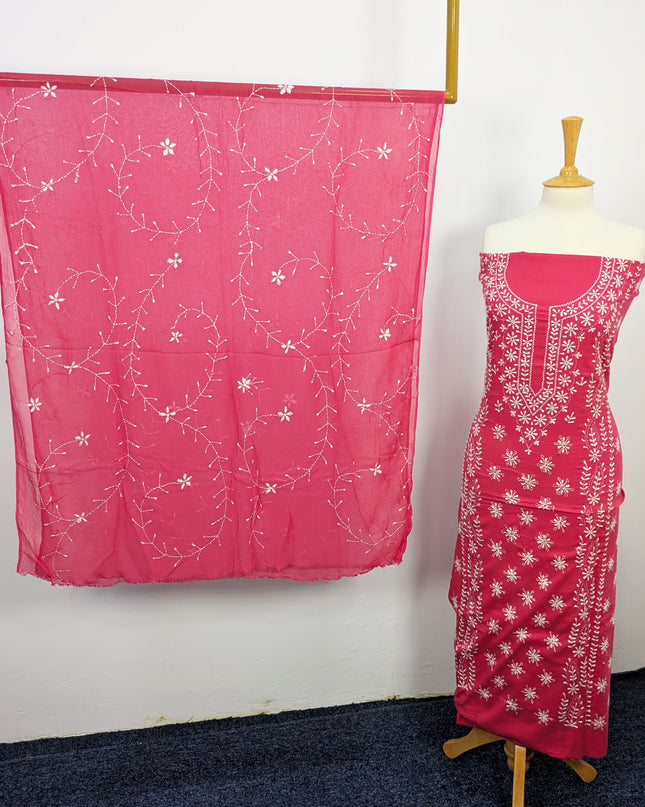 Handmade Pakka Tanka Embroidered Lawn 3pc Unstitched