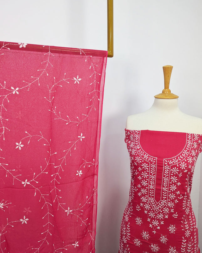 Handmade Pakka Tanka Embroidered Lawn 3pc Unstitched