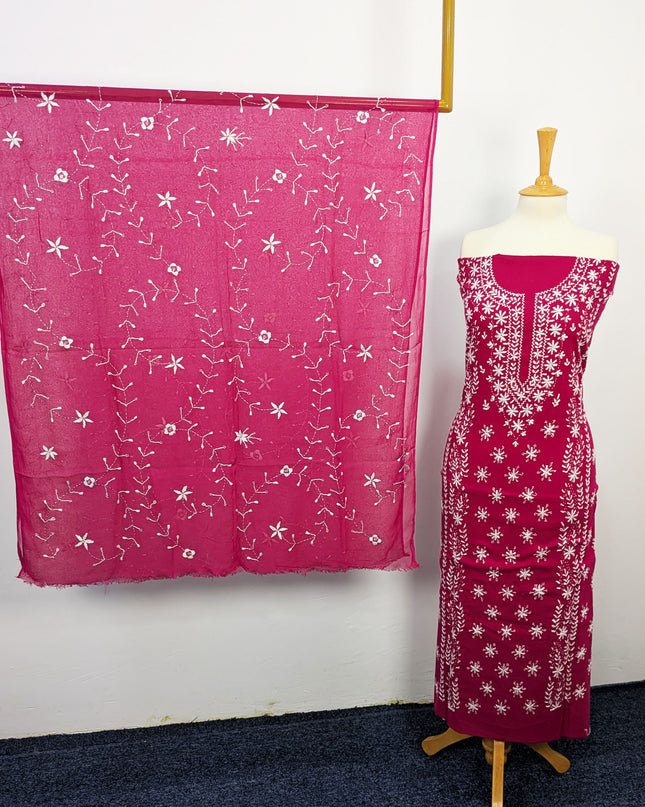 Handmade Pakka Tanka Embroidered Lawn 3pc Unstitched