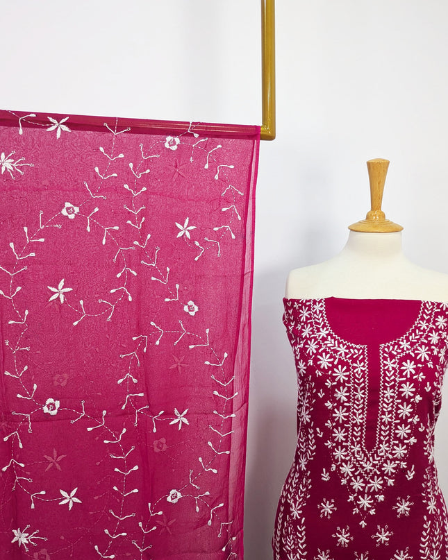 Handmade Pakka Tanka Embroidered Lawn 3pc Unstitched