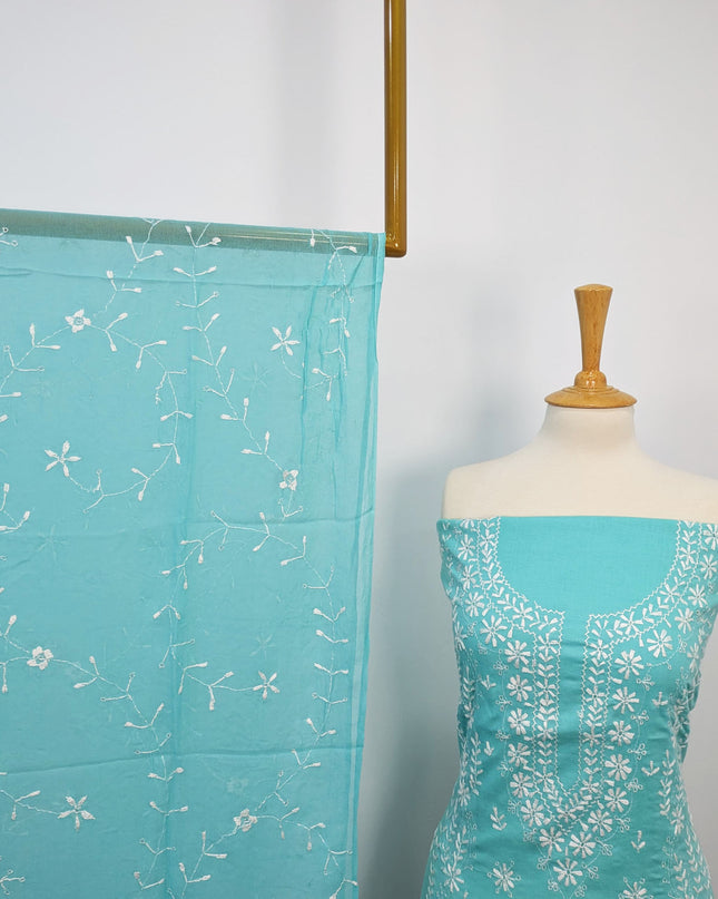 Handmade Pakka Tanka Embroidered Lawn 3pc Unstitched