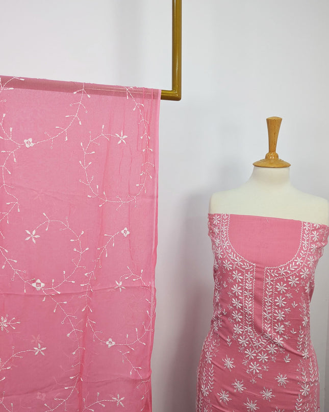 Handmade Pakka Tanka Embroidered Lawn 3pc Unstitched