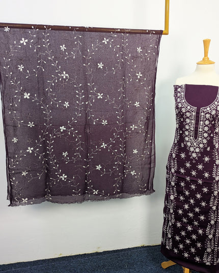 Handmade Pakka Tanka Embroidered Lawn 3pc Unstitched