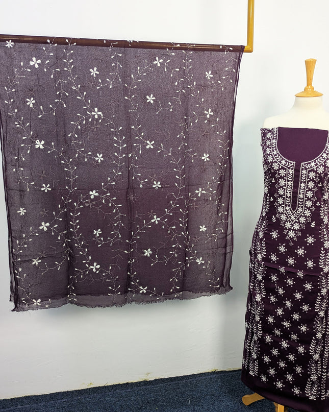 Handmade Pakka Tanka Embroidered Lawn 3pc Unstitched