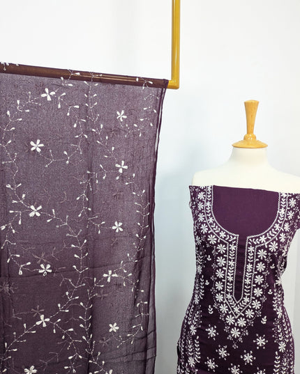 Handmade Pakka Tanka Embroidered Lawn 3pc Unstitched