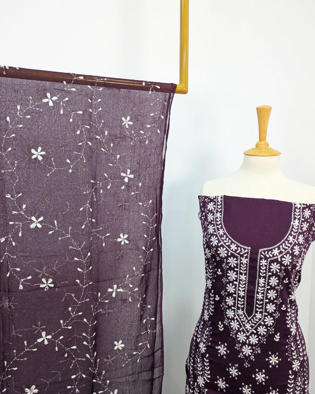 Handmade Pakka Tanka Embroidered Lawn 3pc Unstitched