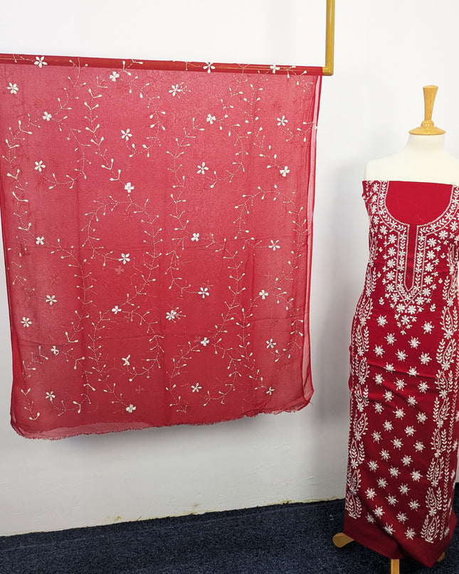 Handmade Pakka Tanka Embroidered Lawn 3pc Unstitched