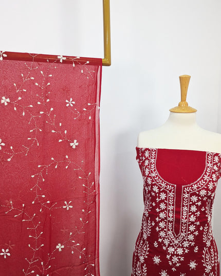 Handmade Pakka Tanka Embroidered Lawn 3pc Unstitched