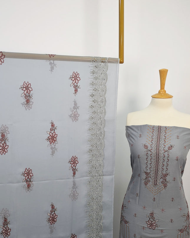 Fancy Embroidered Lawn With Chikankari Cutwork