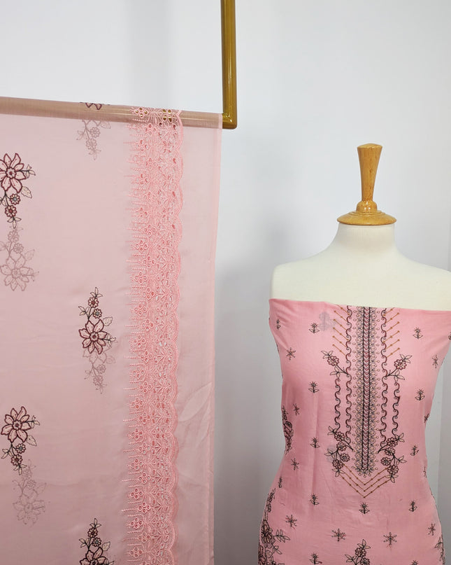 Fancy Embroidered Lawn With Chikankari Cutwork