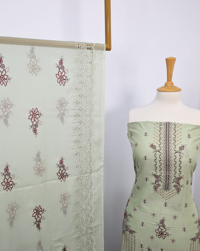 Fancy Embroidered Lawn With Chikankari Cutwork