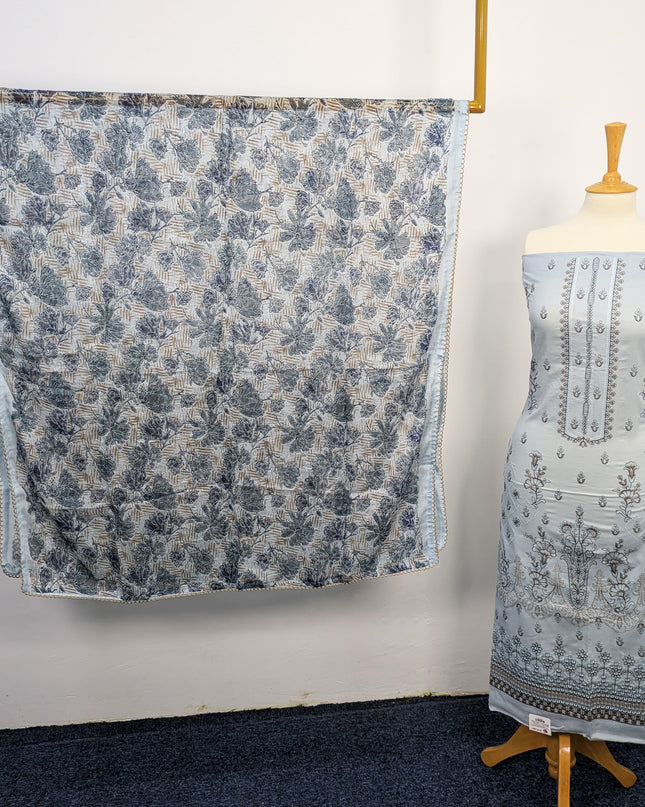 Embroidered Bana Dora Lawn with Embroidered Printed Crinkle Dupatta