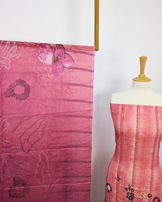 Fancy Digital Printed Lawn With Chikankari Work