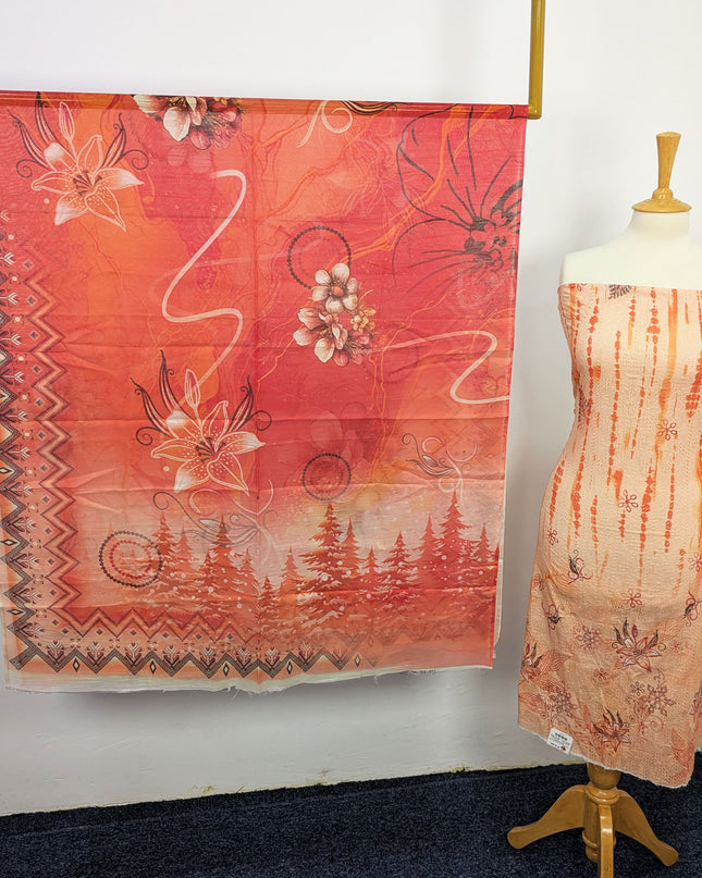 Fancy Digital Printed Lawn With Chikankari Work