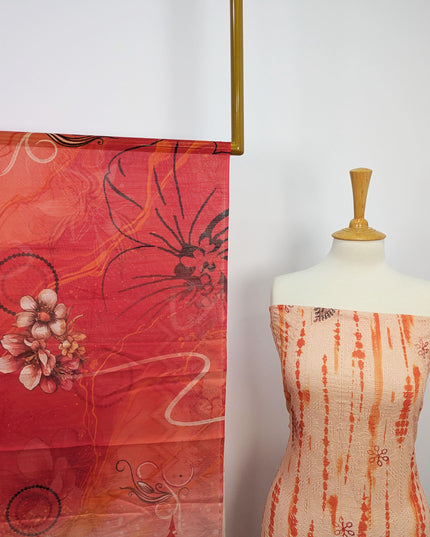 Fancy Digital Printed Lawn With Chikankari Work