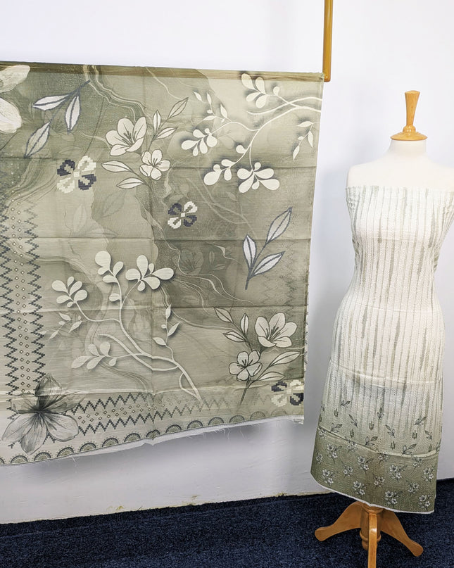 Fancy Digital Printed Lawn With Chikankari Work