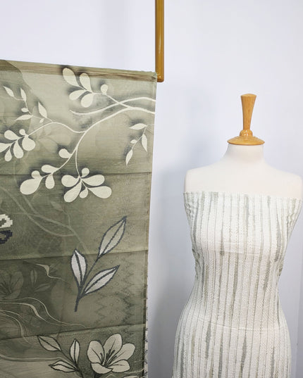 Fancy Digital Printed Lawn With Chikankari Work