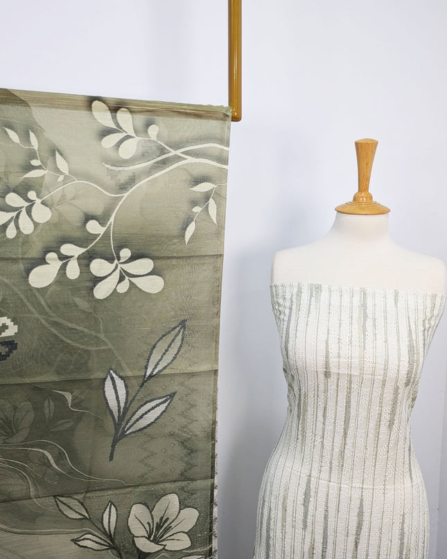 Fancy Digital Printed Lawn With Chikankari Work