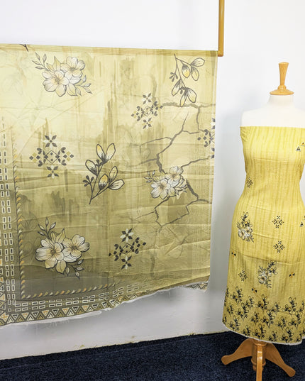 Fancy Digital Printed Lawn With Chikankari Work