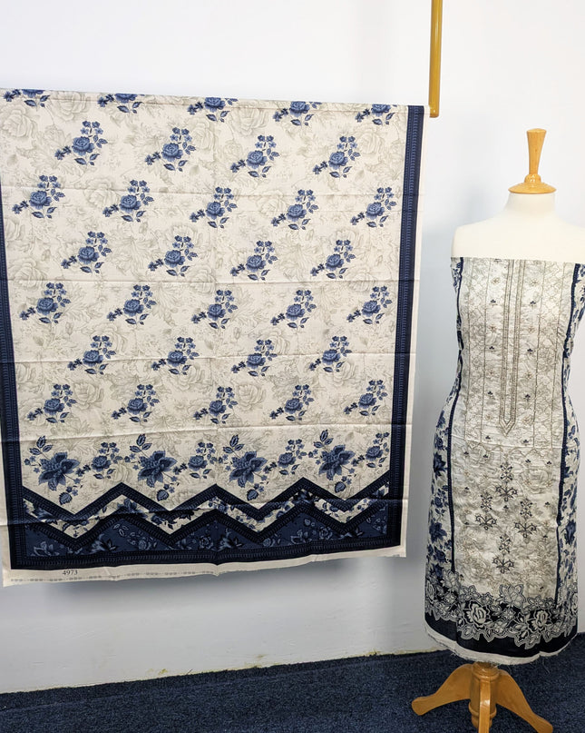 Fancy Embroidered + Printed Lawn Unstitched