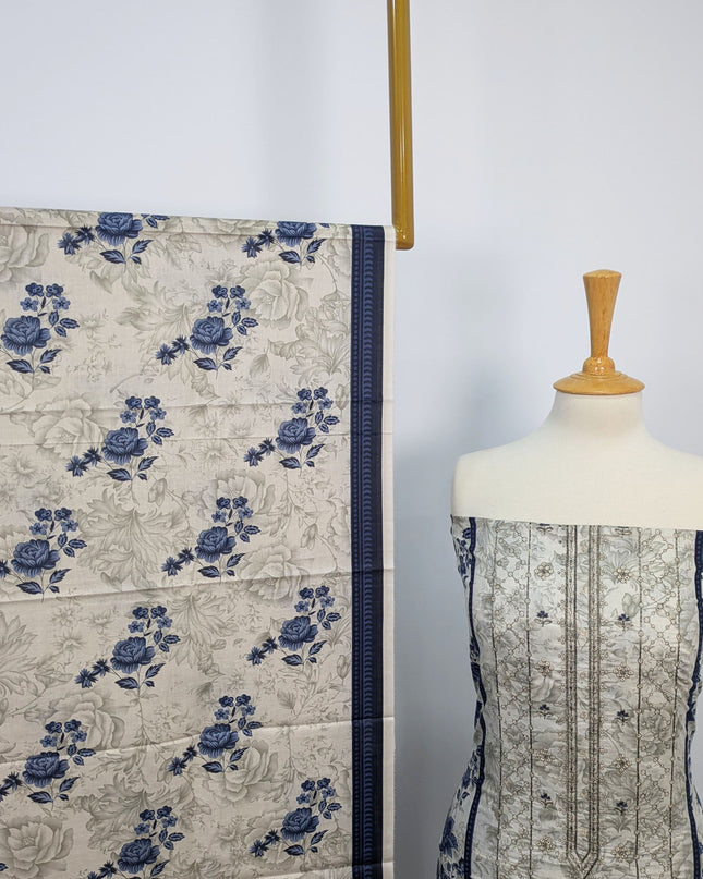 Fancy Embroidered + Printed Lawn Unstitched