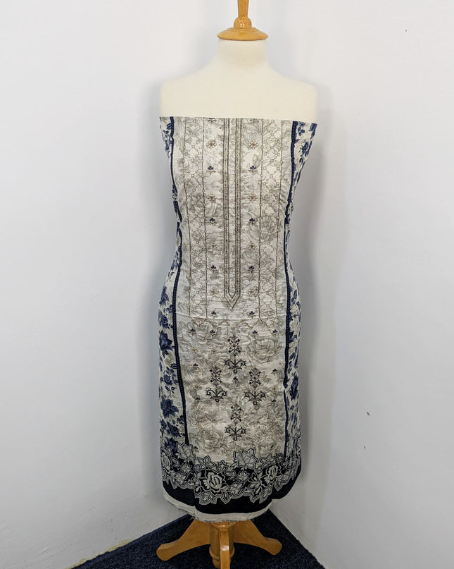 Fancy Embroidered + Printed Lawn Unstitched