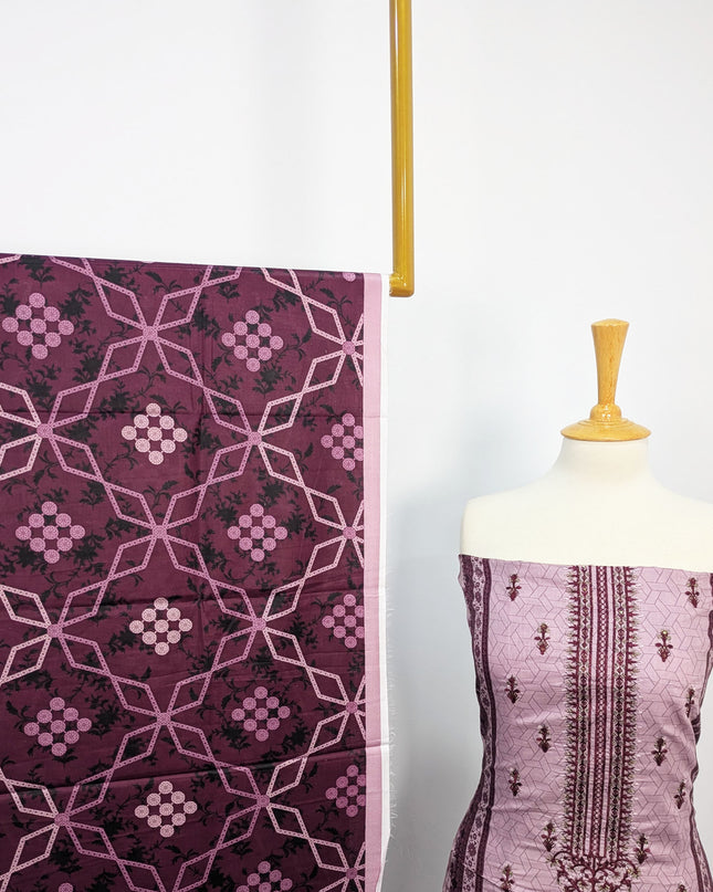 Fancy Embroidered + Printed Lawn Unstitched