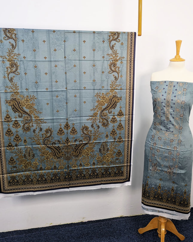 Fancy Embroidered + Printed Lawn