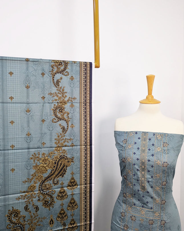 Fancy Embroidered + Printed Lawn