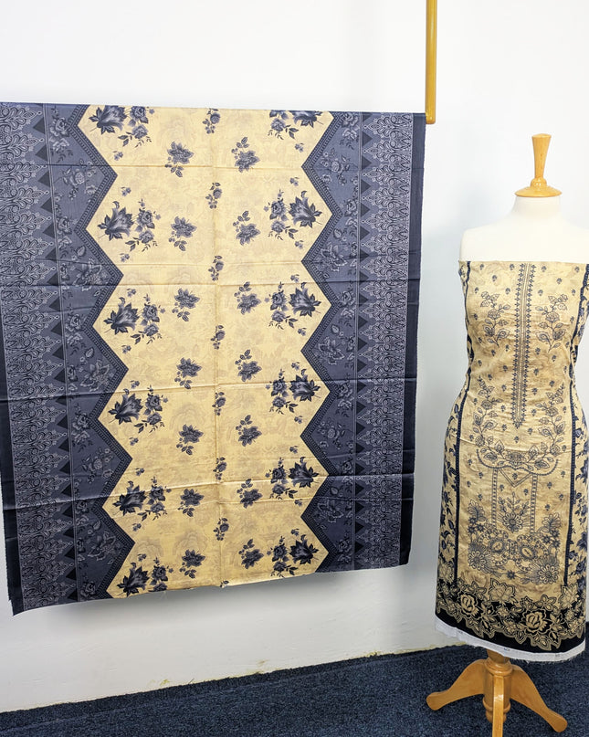 Fancy Embroidered + Printed Lawn 3piece Unstitched