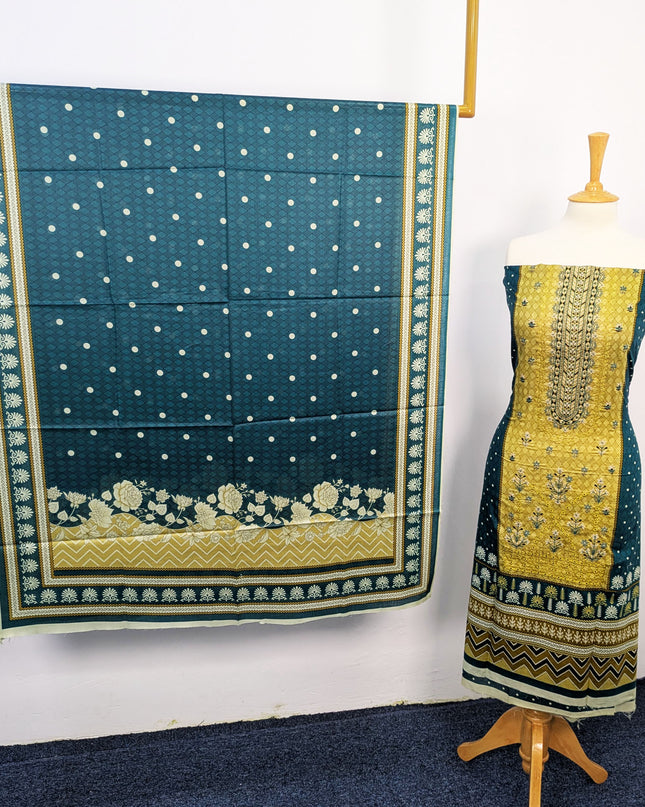 Fancy Embroidered + Printed Lawn