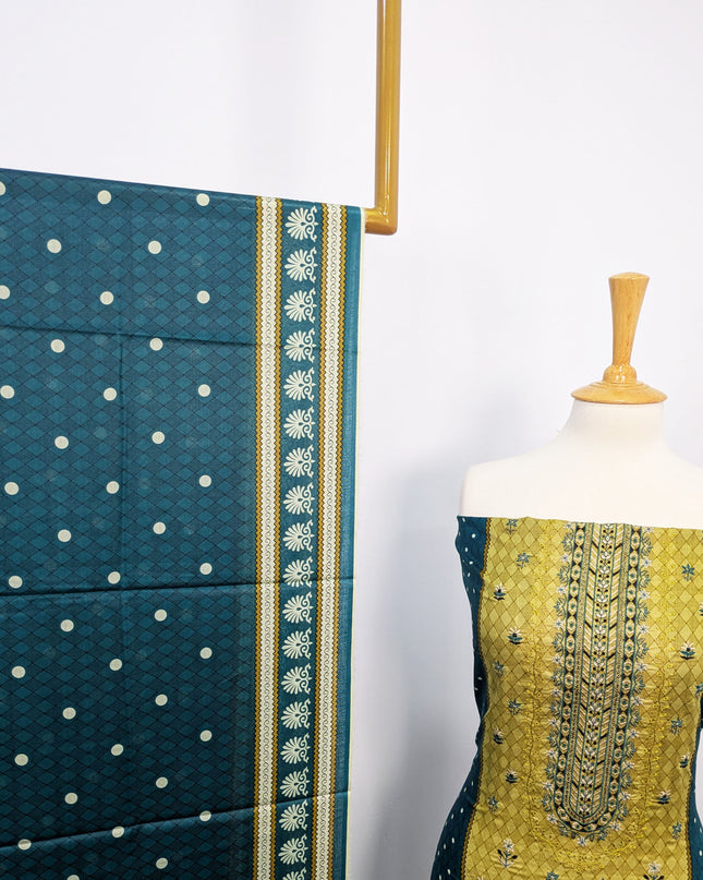 Fancy Embroidered + Printed Lawn