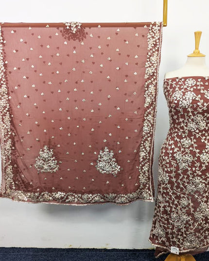 Chiffon with Full Jaal LCD Gotta Work 2PC Unstitched