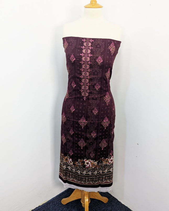 Fancy Embroidered + Printed Lawn