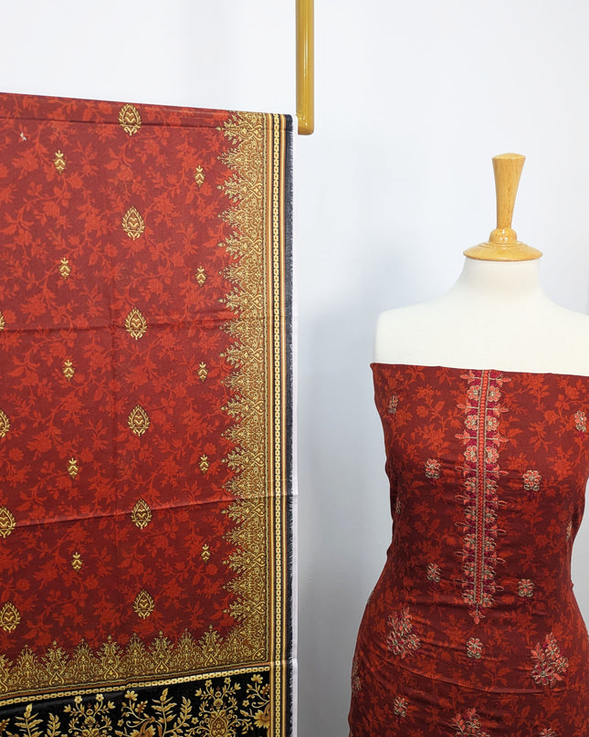 Fancy Embroidered + Printed Lawn  Unstitched