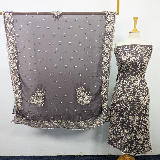 Chiffon with Full Jaal LCD Gotta Work 2PC Unstitched