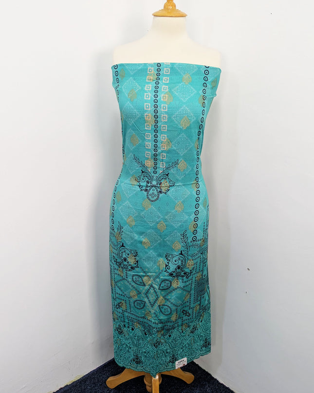 Fancy Embroidered + Digital Printed Lawn With Chiffon Dupatta
