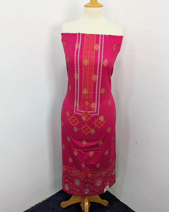 Fancy Embroidered + Digital Printed Lawn With Chiffon Dupatta