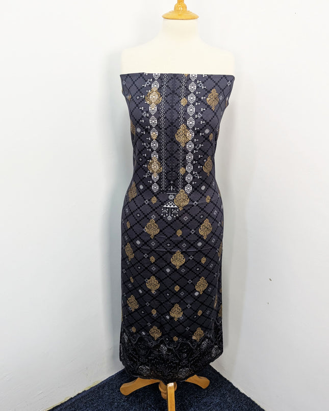 Fancy Embroidered + Digital Printed Lawn With Chiffon Dupatta