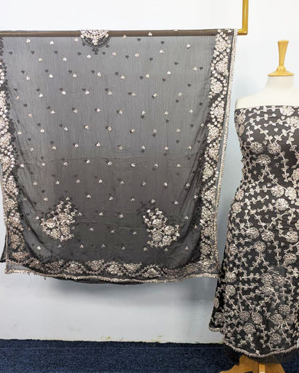 Chiffon with Full Jaal LCD Gotta Work 2PC Unstitched