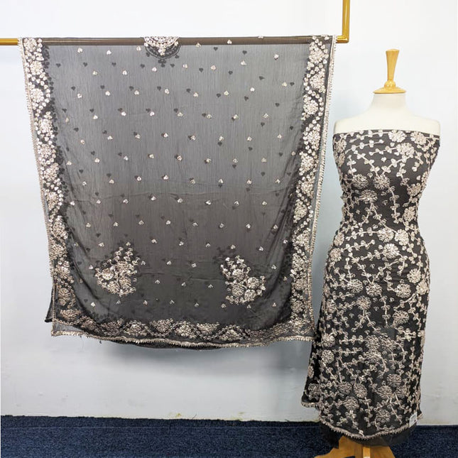 Chiffon with Full Jaal LCD Gotta Work 2PC Unstitched