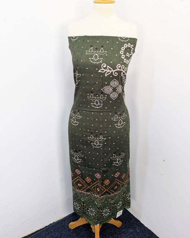 Fancy Embroidered + Digital Printed Lawn With Chiffon Dupatta