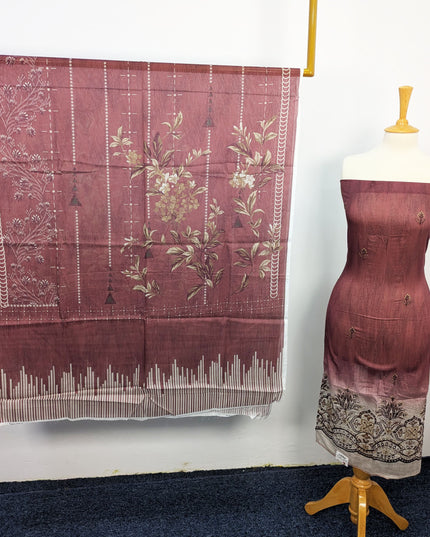 Fancy Embroidered + Digital Printed Lawn