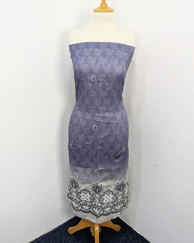 Fancy Embroidered + Digital Printed Lawn