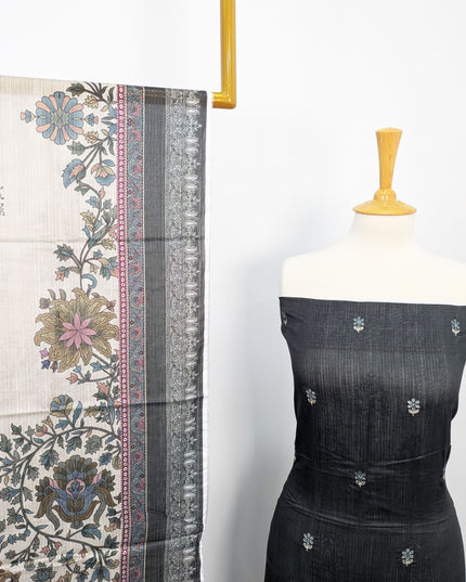 Fancy Embroidered + Digital Printed Lawn