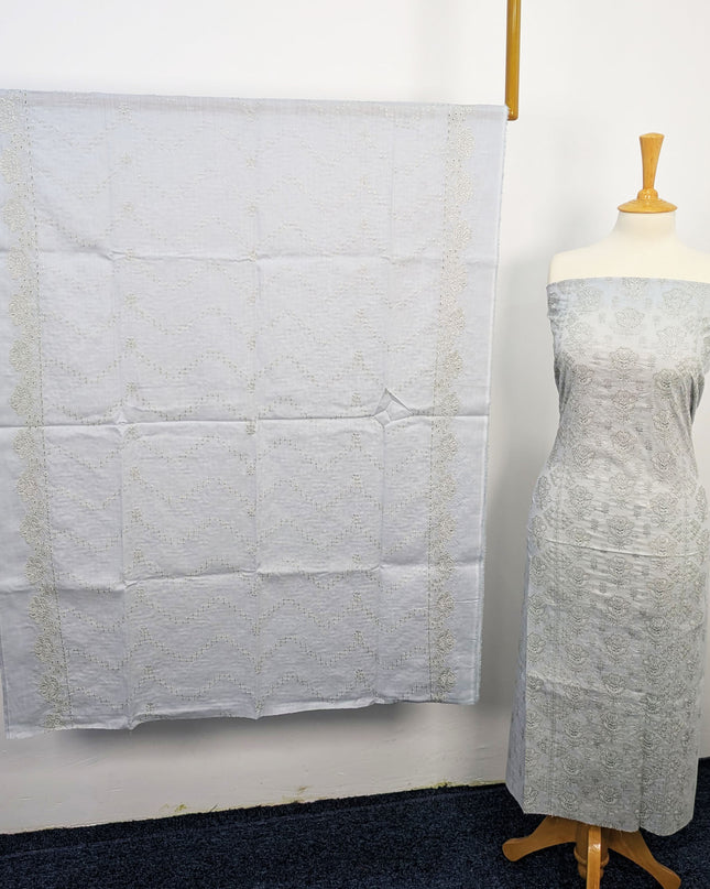 Fancy Bana Doriya Lawn With Chikankari Work